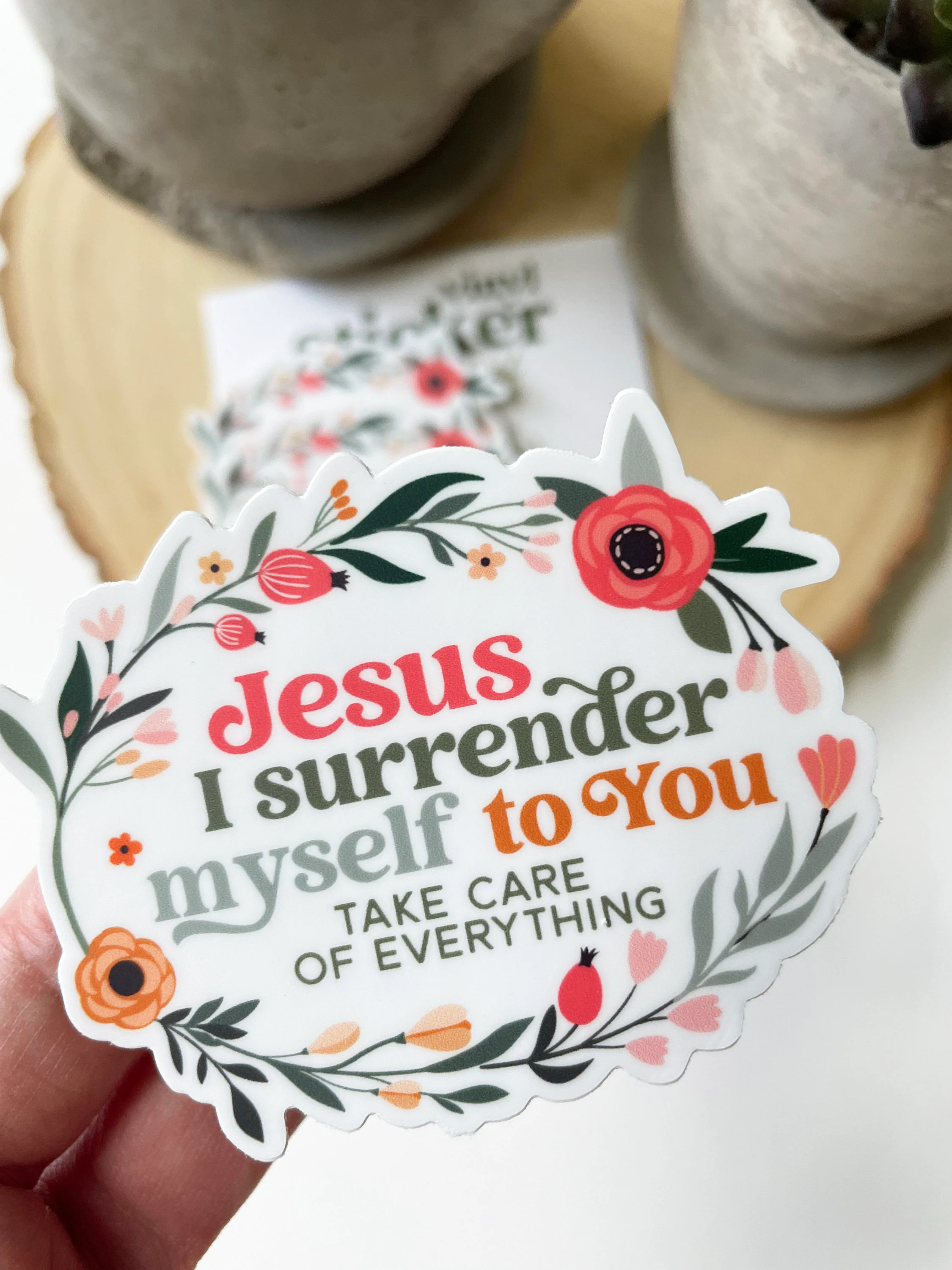 Jesus I surrender myself to You Waterproof Sticker I Gift 