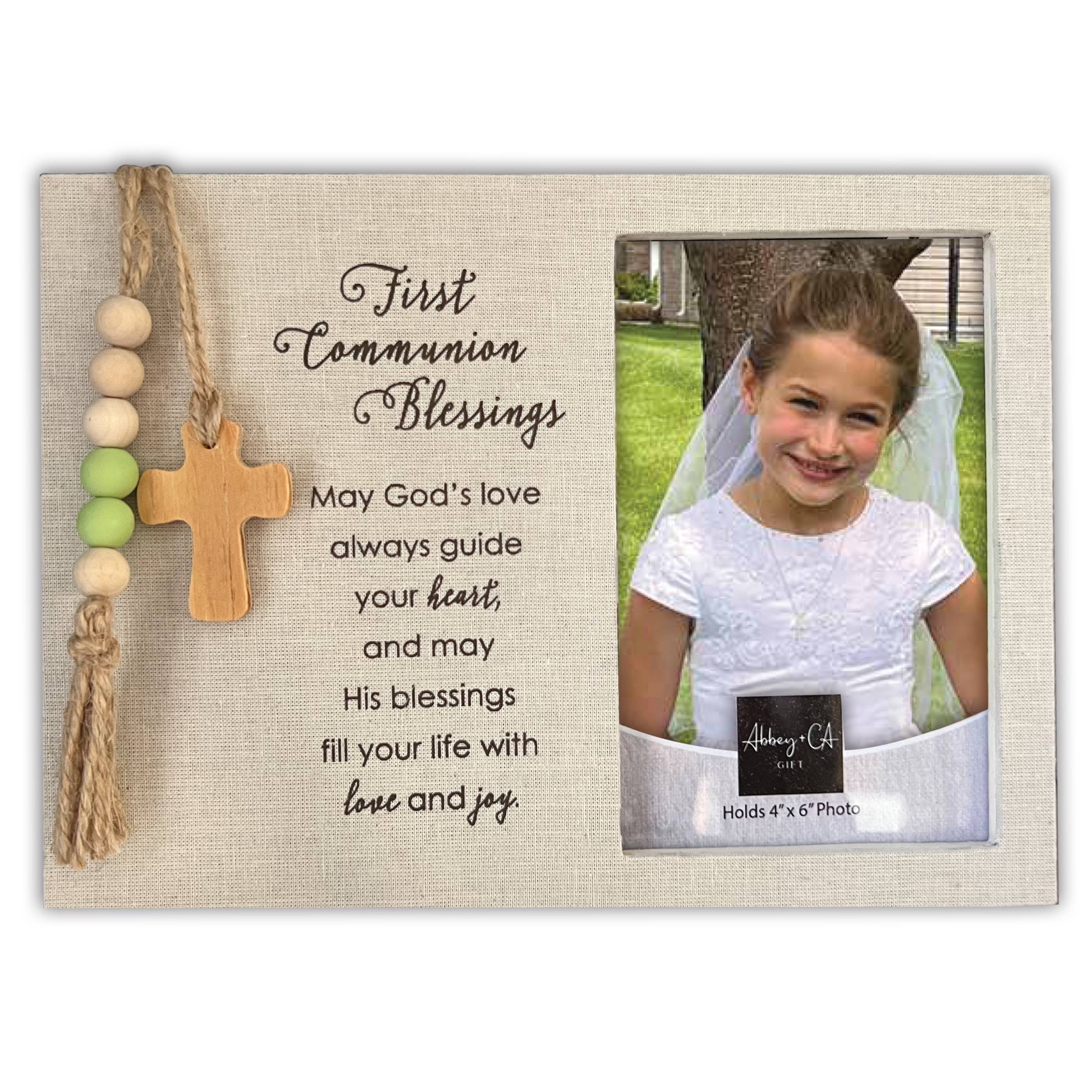 First Communion Blessings Fabric Frame