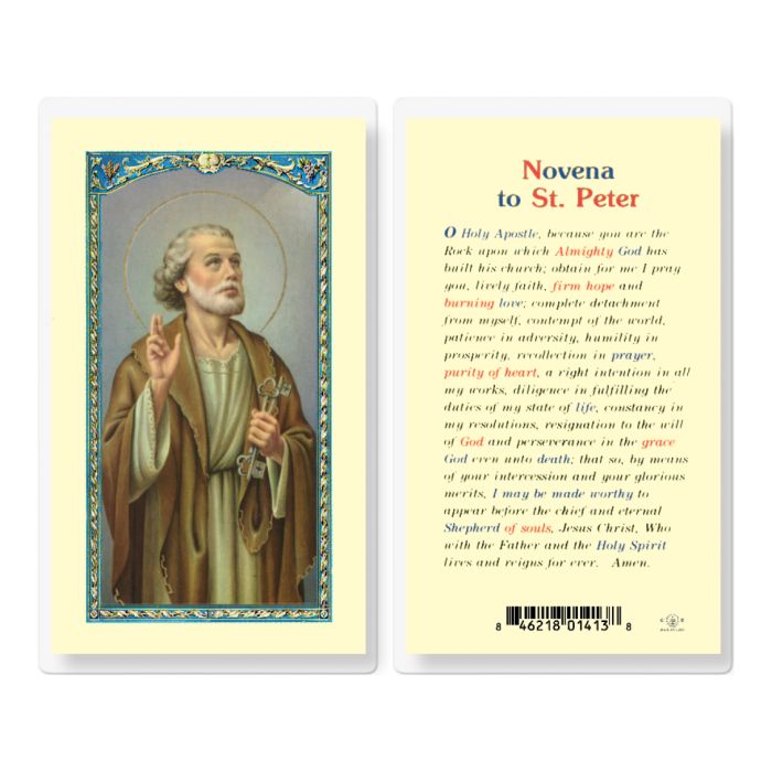 St. Peter Novena Prayer Holy Card