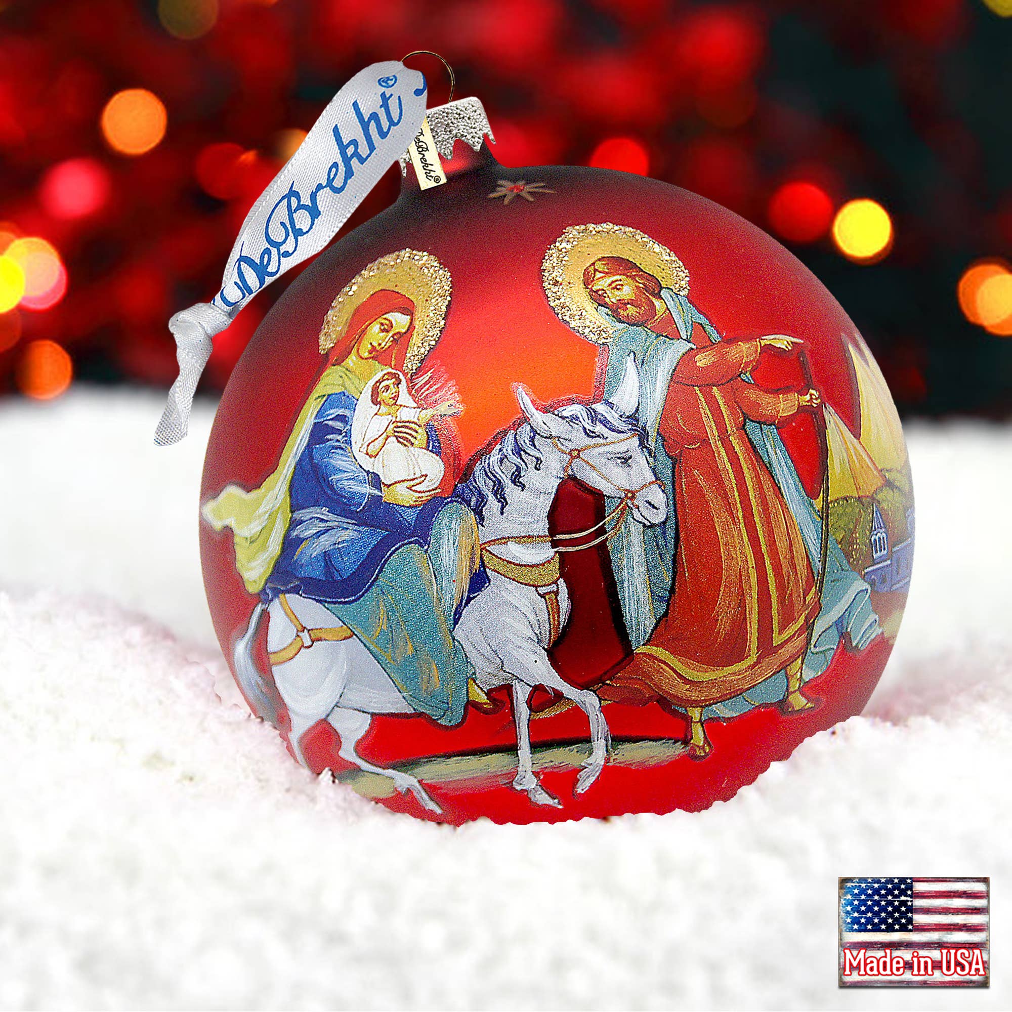 Nativity Ball Glass Ornament Holiday Splendor by Debrekht