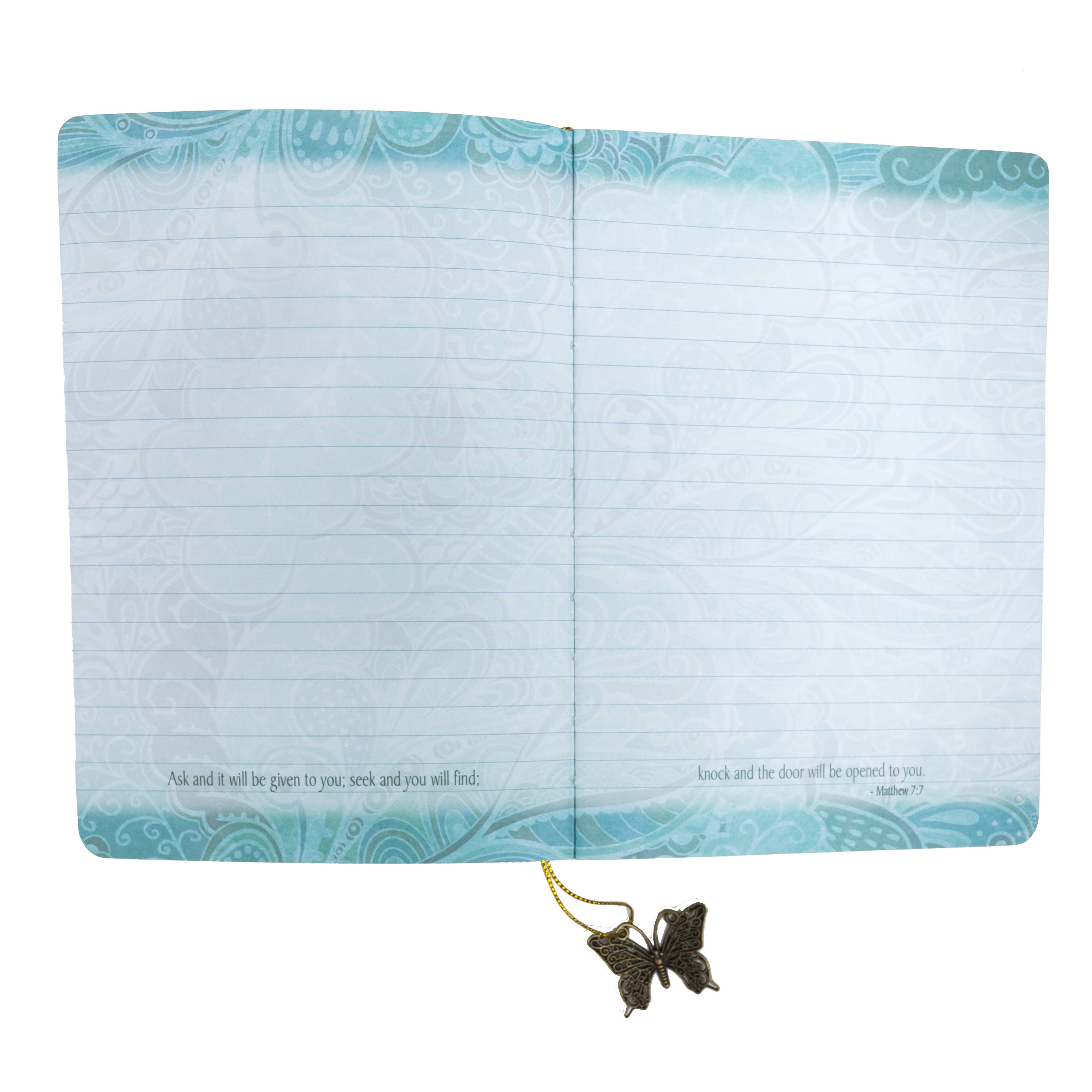 Dangle Journal : Leather Wrapped Teal Serenity Prayer