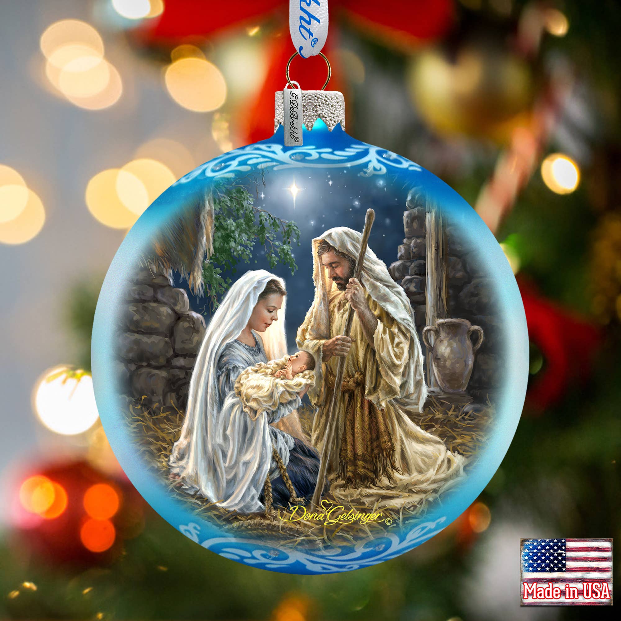 Glory to God Glass Ornament Holiday by Gelsinger
