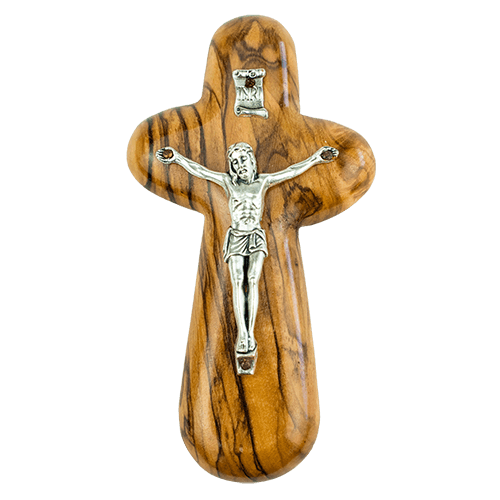 Olive Wood Comfort Cross with Crucifix