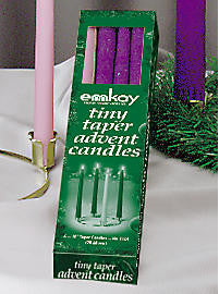 Advent Candle Tiny Tapers 7/16" x 10" (6 Purple & 2 Rose)