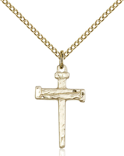 Gold Filled Nail Cross Pendant
