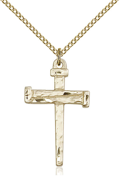 Gold Filled Nail Cross Pendant