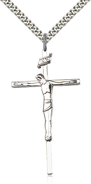 Colgante de crucifijo de plata esterlina
