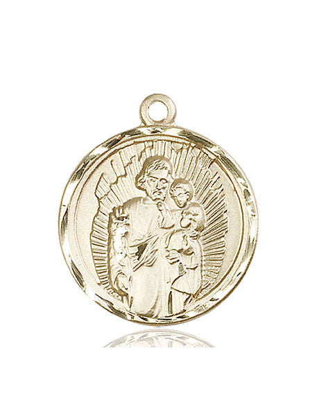 Medalla de San José de oro de 14 kt