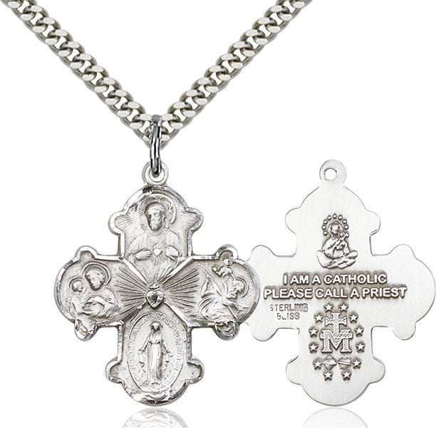 Sterling Silver 4-Way Pendant