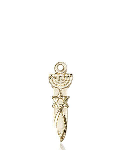 14kt Gold Menorah / Star / Fish Medal