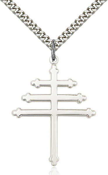 Colgante de cruz de marionita de plata esterlina