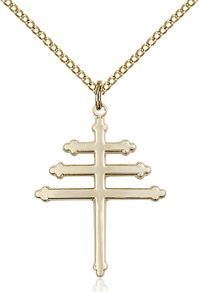 Colgante de cruz de marionita bañada en oro