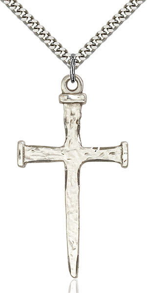 Sterling Silver Nail Cross Pendant