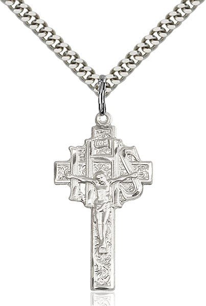 Sterling Silver Crucifix-IHS Pendant