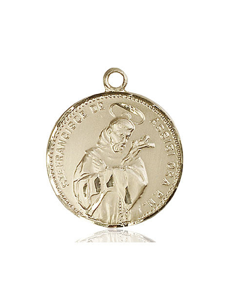 Medalla de San Francisco de Asís en oro de 14kt