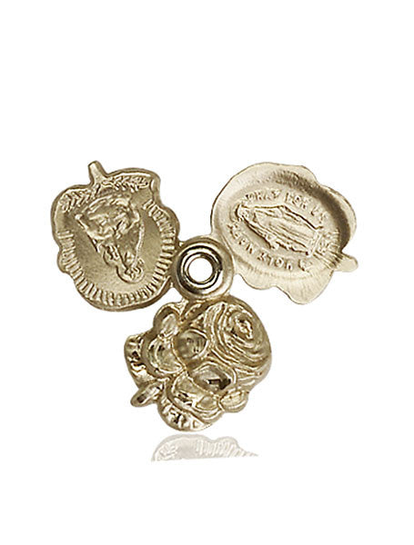 14kt Gold Rosebud Medal