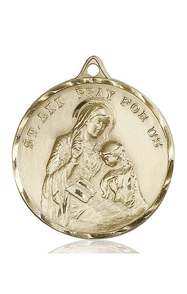 Medalla de Santa Ana de oro de 14 kt