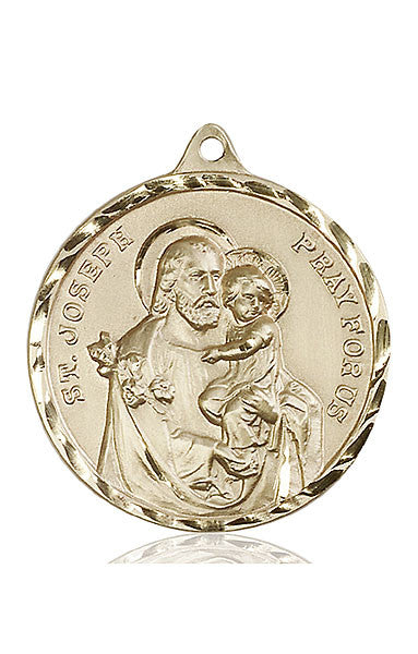 Medalla de San José de oro de 14 kt