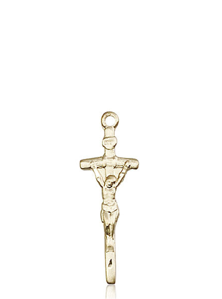 Medalla de crucifijo papal de oro de 14 kt