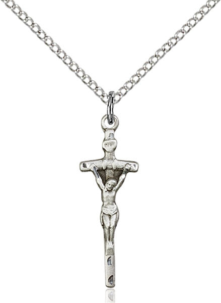 Colgante de crucifijo papal de plata esterlina