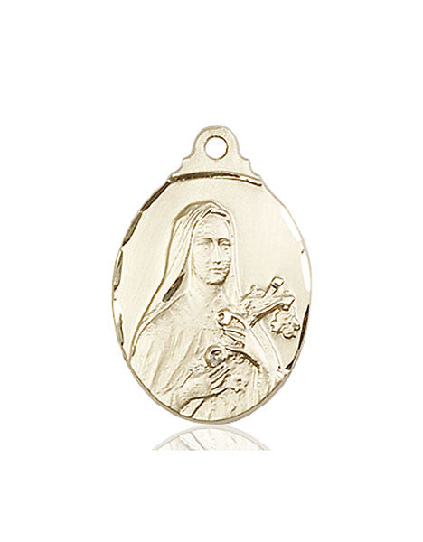 Medalla de Santa Teresa de oro de 14 kt