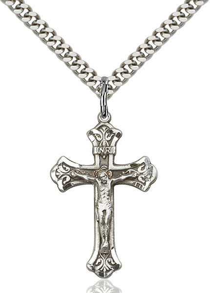 Colgante de crucifijo de plata esterlina