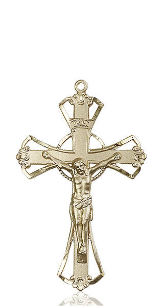 14kt Gold Crucifix Medal