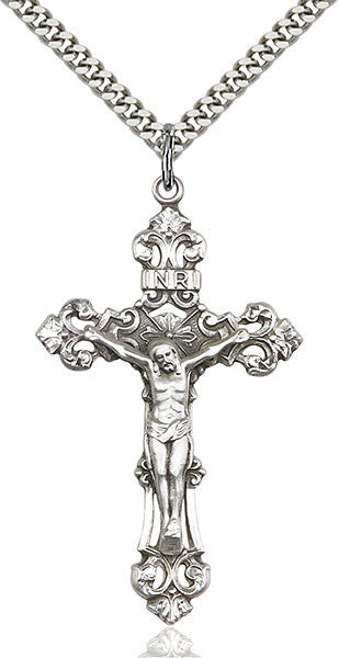 Colgante de crucifijo de plata esterlina