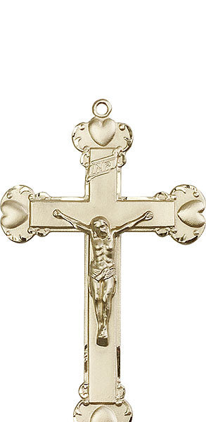14kt Gold Crucifix Medal