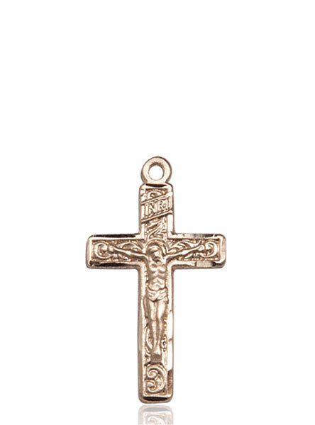 14kt Gold Crucifix Medal