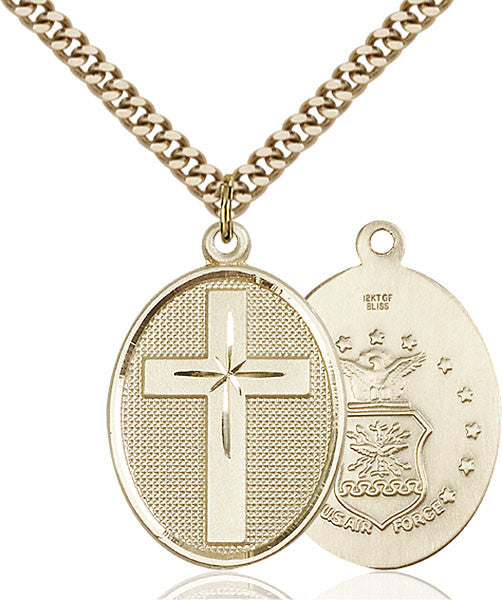 Gold Filled Cross / Air Force Pendant