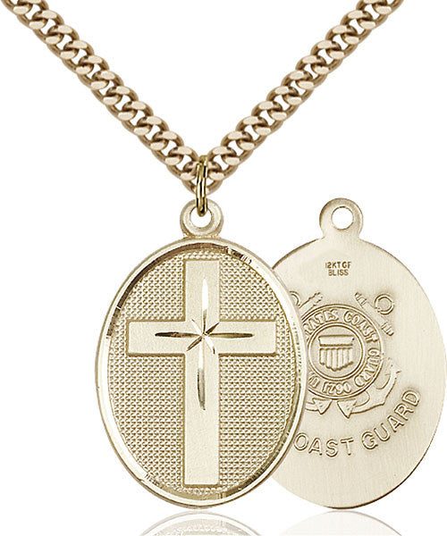 Gold Filled Cross / Coast Guard Pendant