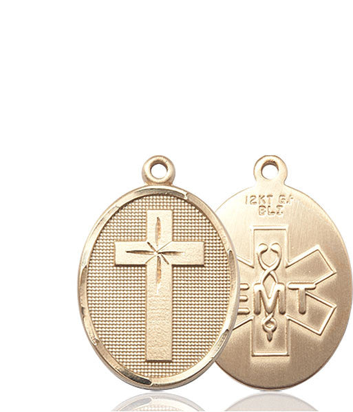 14kt Gold Cross / Emt Medal
