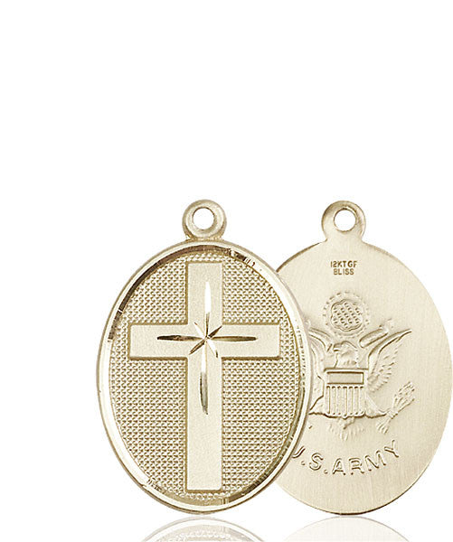 14kt Gold Cross / Army Medal