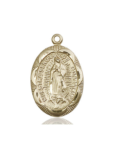 Medalla O/L de Guadalupe en oro de 14kt