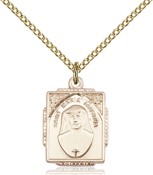 Gold Filled St. Maria Faustina Pendant