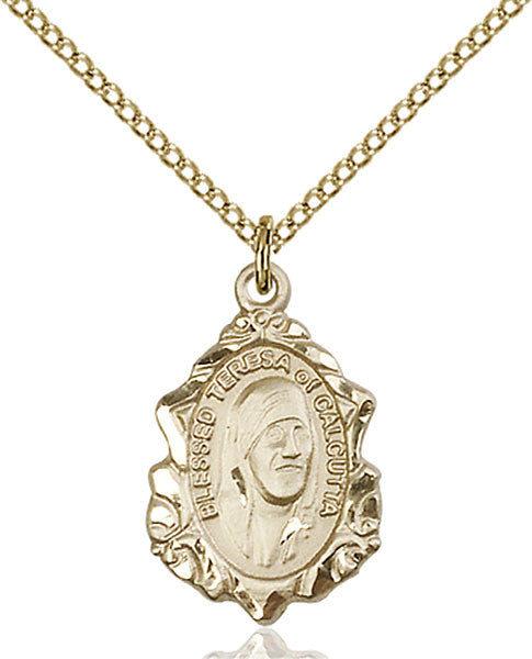 Colgante de Beata Teresa de Calcuta bañado en oro
