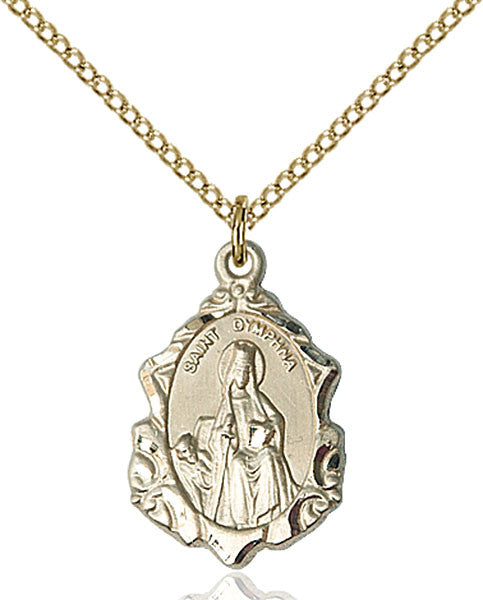 Gold Filled St. Dymphna Pendant