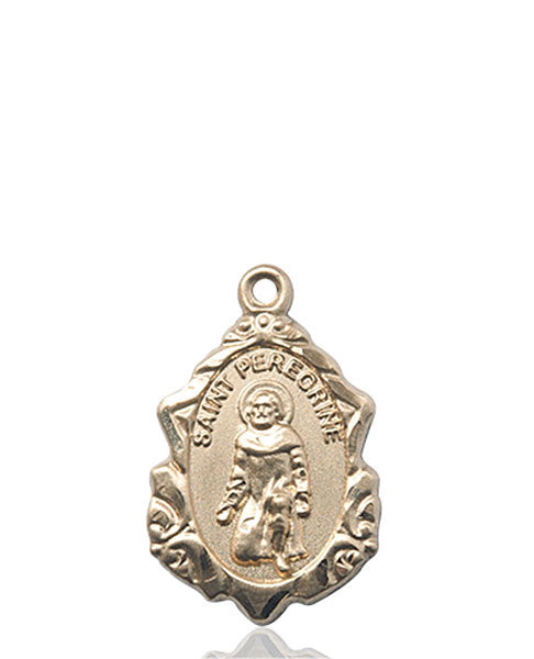 Medalla de San Peregrino de oro de 14 kt