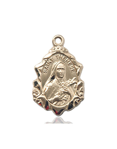 14kt Gold St. Therese of Lisieux Medal