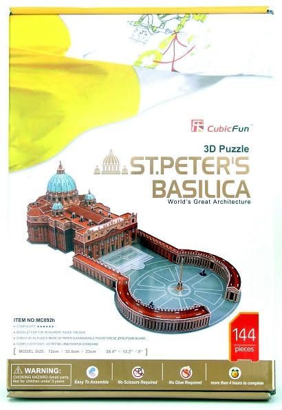 Rompecabezas 3D de la basílica de San Pedro con libro