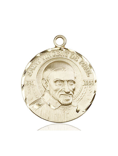 Medalla de San Vicente de Paúl en oro de 14kt