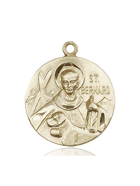 Medalla de San Bernardo de Clairvaux en oro de 14kt