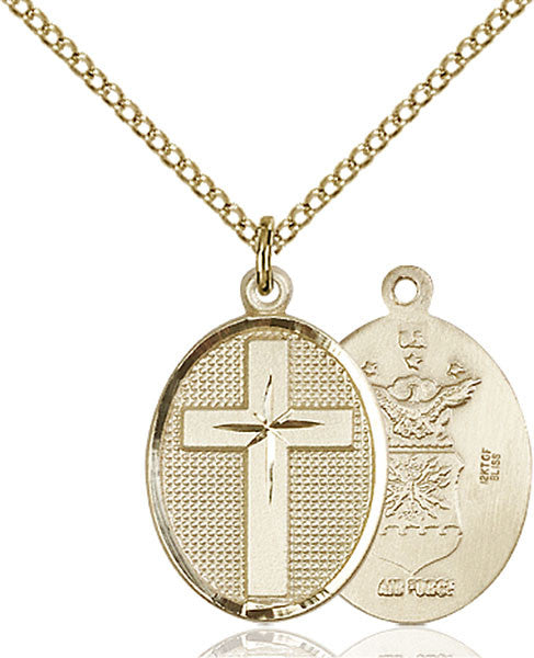 Gold Filled Cross / Air Force Pendant