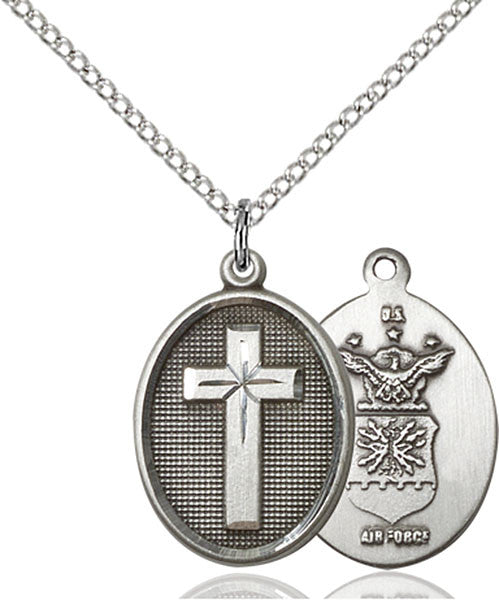 Sterling Silver Cross / Air Force Pendant
