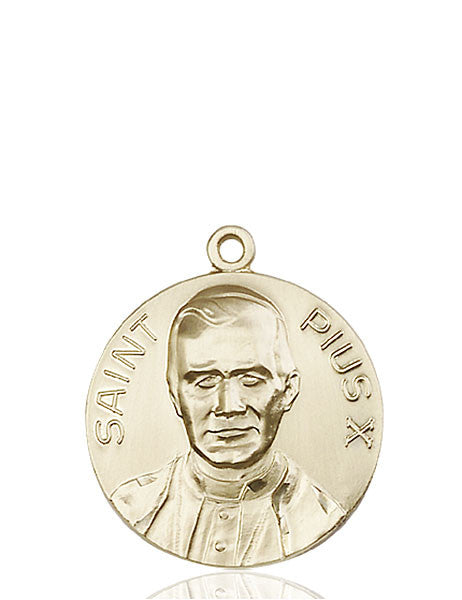 Medalla Papa Pío X en oro de 14kt