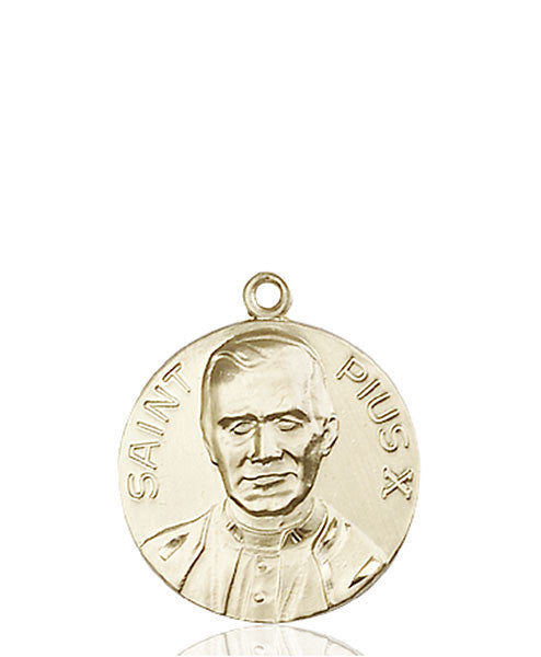 Medalla Papa Pío X en oro de 14kt
