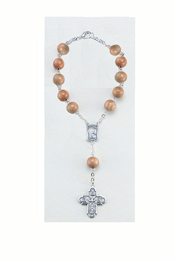 Olive Wood Auto Rosary