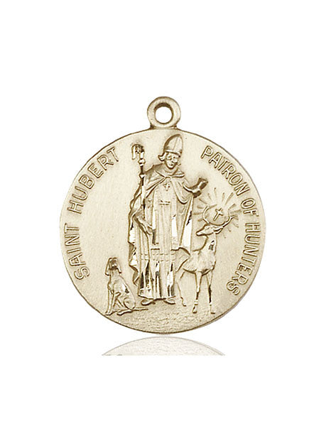 Medalla de San Huberto de Lieja en oro de 14kt