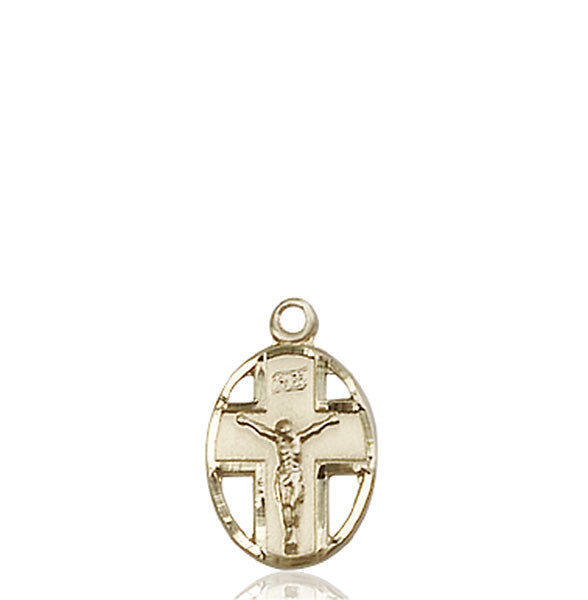 14kt Gold Crucifix Medal